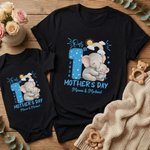 Personalisierter Babybody zum Thema Kuschelnde Tierfamilie | T-Shirt im Partnerlook | 100% Baumwolle | mit Namen | Muttertag Geschenk für Babys Mama