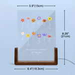 Personalised Birth Flower Acrylic LED Night Light with 1-12 Names Title Text and Wooden Base Mother's Day Gift for Mom Grandma