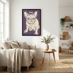 Personalised Hand-Drawn Doodle Style Pet Photo Canvas Prints  with Name Ship from USA Home Decor Birthday Gift for Pet Lover
