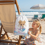 Bolsa de almacenamiento personalizada con cordón de sirena con nombre Viaje de graduación Fiesta en la playa Regalo de cumpleaños para niñas Familia