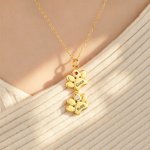 Personalisierte 1-12 Paw Print Birthstone Halskette Exquisite Schmuck mit eingravierten Namen Jahrestag Geburtstag Geschenk für Tierhalter Liebhaber