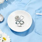 Personalizado Médico Nacimiento Flor Joyería Bandeja con Nombre Día de la Enfermera Cumpleaños Regalo para Personal Médico Enfermera Médico
