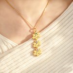 Personalisierte 1-12 Paw Print Birthstone Halskette Exquisite Schmuck mit eingravierten Namen Jahrestag Geburtstag Geschenk für Tierhalter Liebhaber