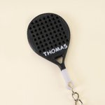 Personalized 3D Printed Padel Racket Keychain with Name Sporty Accessory Birthday Father's Day Gift for Padel Enthusiasts