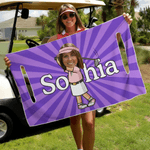 Personlig Cartoon Character Photo pustende Golf Cart Seat Seat Cover med navn Club Team Bursdagsgave til golfspillere elskere