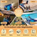 Personalisiertes Strandtuch mit Cartoon-Taucher und Initiale | mit Namen | schnelltrocknend und übergroß | Sommer Strand Geschenk für Kinder
