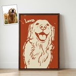 Personalised Hand-Drawn Doodle Style Pet Photo Canvas Prints  with Name Ship from USA Home Decor Birthday Gift for Pet Lover