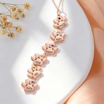 Personalisierte 1-12 Paw Print Birthstone Halskette Exquisite Schmuck mit eingravierten Namen Jahrestag Geburtstag Geschenk für Tierhalter Liebhaber