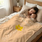 Personalized 1-12 Birth Flowers Soft Throw Blanket with Names Home Decor Mother's Day Birthday Gift for Mom Grandma Wife