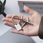 Porte-clés forme d'avion personnalisé avec texte et photo - Souvenir de voyage - Cadeau pour les amoureux de l'aviation pilotes agents de bord