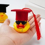 Personalized Funny Graduation Cap Sunglass Bow Rubber Duck with Name Desk Decor Graduation Gift for Graduate