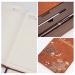 Personalised Chinese-Style Landscape Painting Vegan PU Leather A5 Notebook and Pen Set with Name Birthday New Year Gift for Colleagues Friends Writers