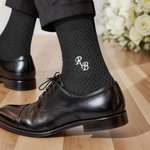 Personalised Embroidered Monogram Men's Wedding Socks Bachelor Party Proposal Wedding Gift for Best Man Groomsman Groom
