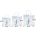 Personalisierte Hochzeit Geschenktüte mit Namen und Initiale | Transparente PVC-Tasche mit Schleife | Mitgebsel | JGA Geschenk für Gäste Brautjungfern