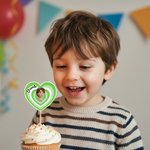 Personligt tecknad ansiktsfoto med flera lager Gradient Heart Cupcake Topper med namn Tårtdekor Födelsedagsfest Planering Present för familj Vänner