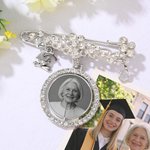 Personalized Teardrop Birthstone Graduation Cap Photo Brooch Pin with Text Graduation Ceremony Party Gift for Graduates
