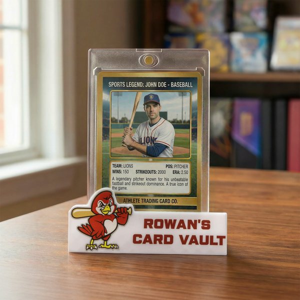 Personalizado Multicolor Logo Texto Ajustable TCG Poke Card Display Stand Escritorio Decoración Gaming Convención Card Collecting Regalo para Card Collector Streamer