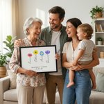 Personalized 1-12 Birth Flowers Poster Frameless Framed Painting with Names and Text Wall Room Decor Mother's Day Birthday Gift for Mom Grandma