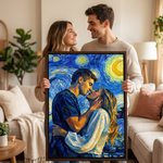 Personalizado Van Gogh Arte Estilo Foto Marco Flotante Lienzo Impresiones Sala de estar Decoración del hogar Enviar desde EE.UU. Regalo de cumpleaños para los amigos de la familia