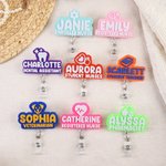 Personalised Multicolour 3D Printing Name Badge Reel with Occupation Birthday Induction Gift for Registered Nurse Medical Staff Educator