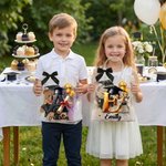 Personalized Balloon Grad Cap Initial Clear Gift Bag with Name Year and Ribbon Bow Graduation Party Favor for Graduates