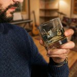 Verre à whisky 295 ml personnalisé avec nom et thème guitare - Cadeau d'anniversaire pour amateur de musique