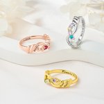 Personalisierte 1-6 Familie Birthstones Infinity Ring mit eingravierten Namen Geburtstag Jahrestag Muttertag Geschenk für Mama Frau