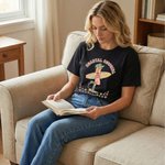 Personlig mångfärgad bohemisk stil Surfbräda Cowgirl 100% bomulls T-shirt med namn Strandfest Födelsedag Julklapp för kvinnor Flickor