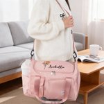 Personifierad Födelse Blomma Namn Stor Resväska Duffle Bag med flera fack och axelrem Tillbaka till skolan Födelsedagspresent för kvinnor Flicka