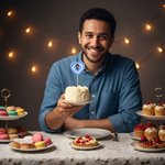 Personligt tecknad ansiktsfoto med flera lager Gradient Heart Cupcake Topper med namn Tårtdekor Födelsedagsfest Planering Present för familj Vänner