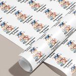 Personalized Graduation Cap Scroll Teddy Bear Wrapping Paper with Text Celebration Party Decor Graduation Favor Packing for 2026 Graduates Students