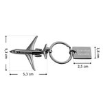 Porte-clés forme d'avion personnalisé avec texte et photo - Souvenir de voyage - Cadeau pour les amoureux de l'aviation pilotes agents de bord