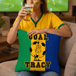 Gepersonaliseerd Voetbal speler Silhouet Zacht Kussen Cover met Naam en Nummer Dagelijks Gebruik Voetbal Club Verjaardag Gift voor Familie Vriend