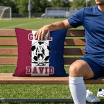 Gepersonaliseerd Voetbal speler Silhouet Zacht Kussen Cover met Naam en Nummer Dagelijks Gebruik Voetbal Club Verjaardag Gift voor Familie Vriend