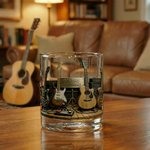 Verre à whisky 295 ml personnalisé avec nom et thème guitare - Cadeau d'anniversaire pour amateur de musique