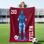 Gepersonaliseerde voetballer Silhouet Zachte Deken met Naam en Nummer Home Decor Verjaardag Dagelijks Gebruik Gift voor Tieners Voetballers