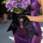 Personalised Multi-Colour Glitter Monogram Prom Bouquet Sash with Name and Year Ribbon Wrap Homecoming Graduation Gift for Girls Graduates