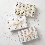 Personalized Graduation Cap Scroll Teddy Bear Wrapping Paper with Text Celebration Party Decor Graduation Favor Packing for 2026 Graduates Students