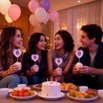 Personligt tecknad ansiktsfoto med flera lager Gradient Heart Cupcake Topper med namn Tårtdekor Födelsedagsfest Planering Present för familj Vänner