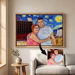 Personalizado Van Gogh Arte Estilo Foto Marco Flotante Lienzo Impresiones Sala de estar Decoración del hogar Enviar desde EE.UU. Regalo de cumpleaños para los amigos de la familia
