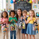 Personalized Balloon Grad Cap Initial Clear Gift Bag with Name Year and Ribbon Bow Graduation Party Favor for Graduates