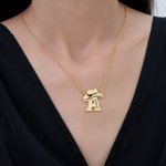 Personalized Western Cowboy Hat Initial Necklace with Name Exquisite Jewelry Anniversary Birthday Gift for Her