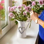Florero de cerámica personalizado con flores de nacimiento y 1 a 6 nombres decorativo regalo de cumpleaños y Día de la Madre para mamá y abuela