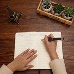 Personalised Chinese-Style Landscape Painting Vegan PU Leather A5 Notebook and Pen Set with Name Birthday New Year Gift for Colleagues Friends Writers