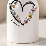 Florero de cerámica personalizado con flores de nacimiento y 1 a 6 nombres decorativo regalo de cumpleaños y Día de la Madre para mamá y abuela