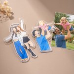 Personalised Comic Style Photo Acrylic Car Visor Clip with Text Car Accessories Birthday Anniversary Gift for Friend Couple Family