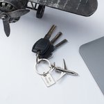 Porte-clés forme d'avion personnalisé avec texte et photo - Souvenir de voyage - Cadeau pour les amoureux de l'aviation pilotes agents de bord