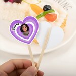 Personligt tecknad ansiktsfoto med flera lager Gradient Heart Cupcake Topper med namn Tårtdekor Födelsedagsfest Planering Present för familj Vänner