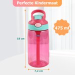 Gepersonaliseerde 475 ml Waterfles met Cartoonfiguur Foto en Naam met Siliconen Rietje Terug naar School of Verjaardagscadeau voor Jongens en Meisjes