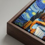 Personalizado Van Gogh Arte Estilo Foto Marco Flotante Lienzo Impresiones Sala de estar Decoración del hogar Enviar desde EE.UU. Regalo de cumpleaños para los amigos de la familia